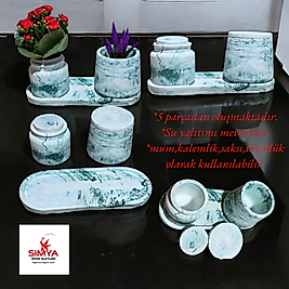 Simya Orman Temalı Yeşilli Beton Dekoratif Aksesuar
