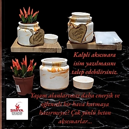 Simya Ahşap Detaylı Beton Kendin Yap Mumluk