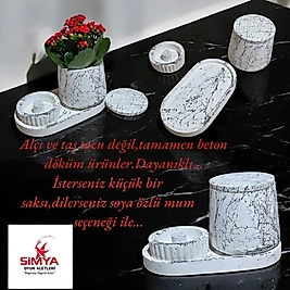 Simya Mermer Desenli Dekoratif Obje