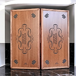 SİMYA İSME ÖZEL AHŞAP PULLU CEVİZ KAPLAMA AHŞAP TAVLA