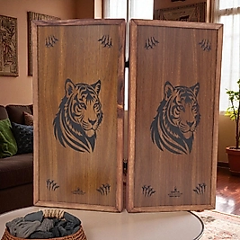 SİMYA FİGÜR PREMİUM KAPLAN CEVİZ KAPLAMA TAVLA