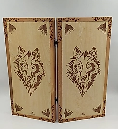 Simya Figür Bozkurt Akça Ağaç Kaplama Tavla